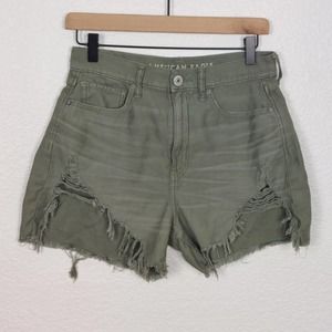 American Eagle Green Highest Rise Mom Shorts Womens 6 Pre-Owned